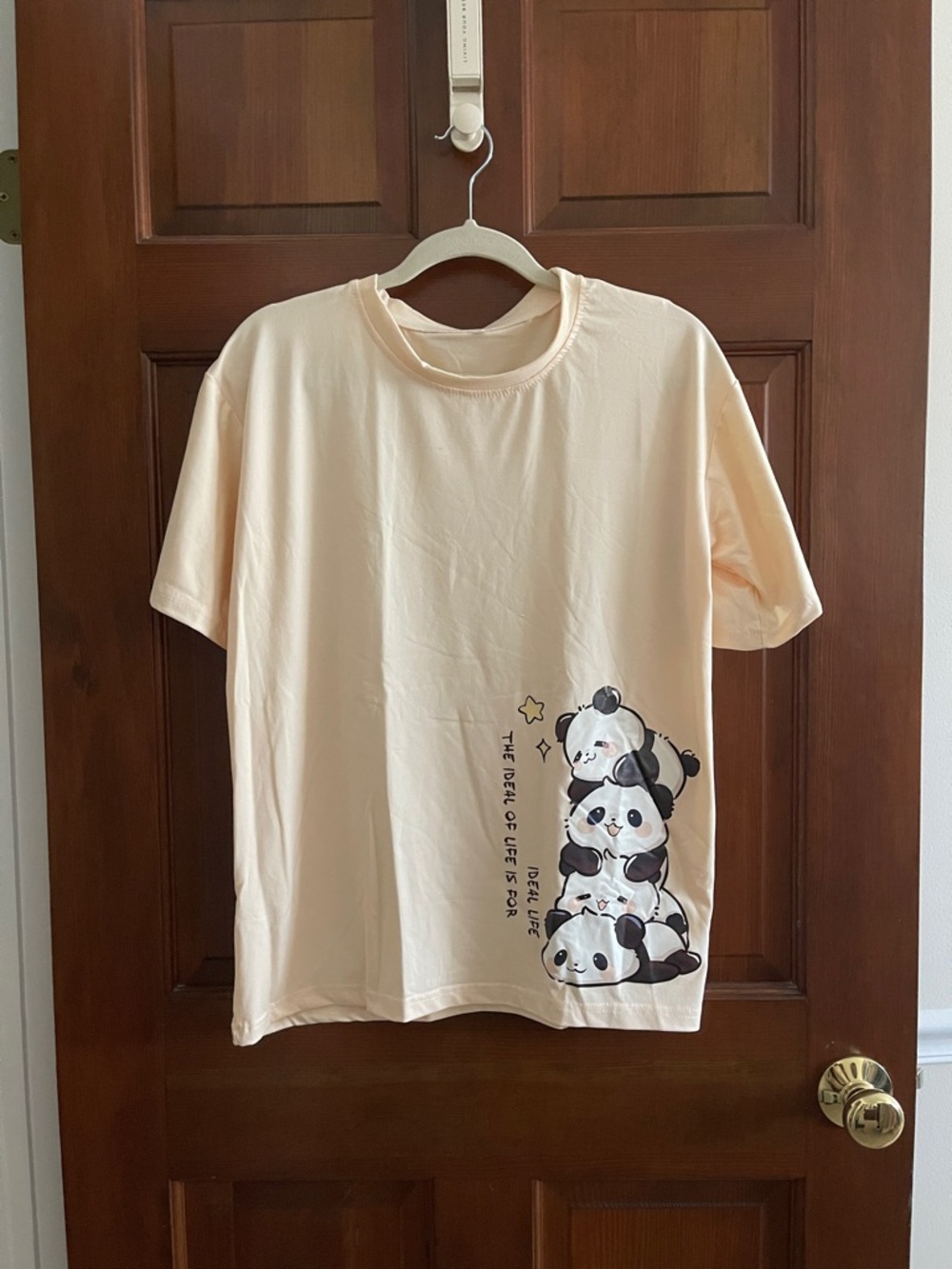 Cute Cream Panda Graphic Tee